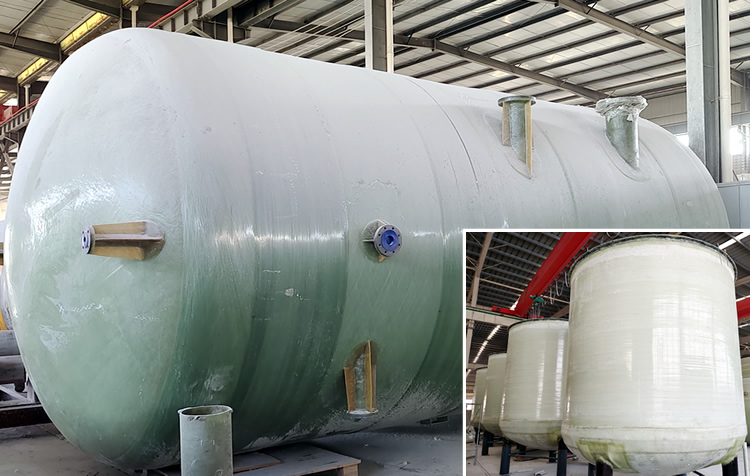 制作好待發(fā)貨的玻璃鋼儲罐